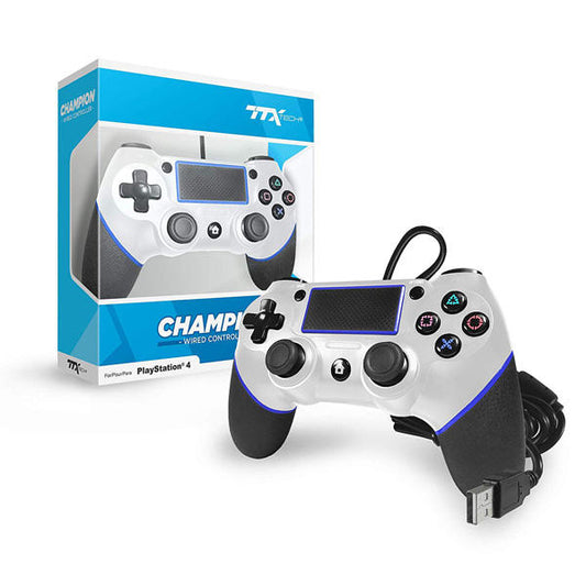 CONTROLLER CHAMPION WHITE WIRED JOBBER (PS4) (usagé)