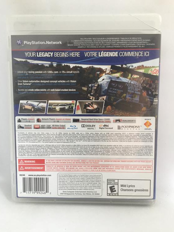 PS3 GRAN TURISMO 6 (BOX ONLY) (usagé)