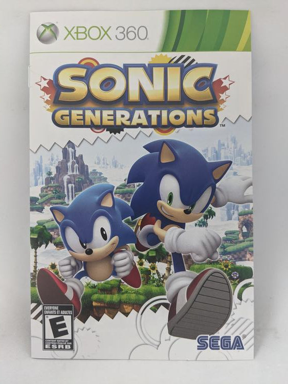 X360 SONIC GENERATIONS INSTRUCTION BOOKLET BILINGUAL (usagé)