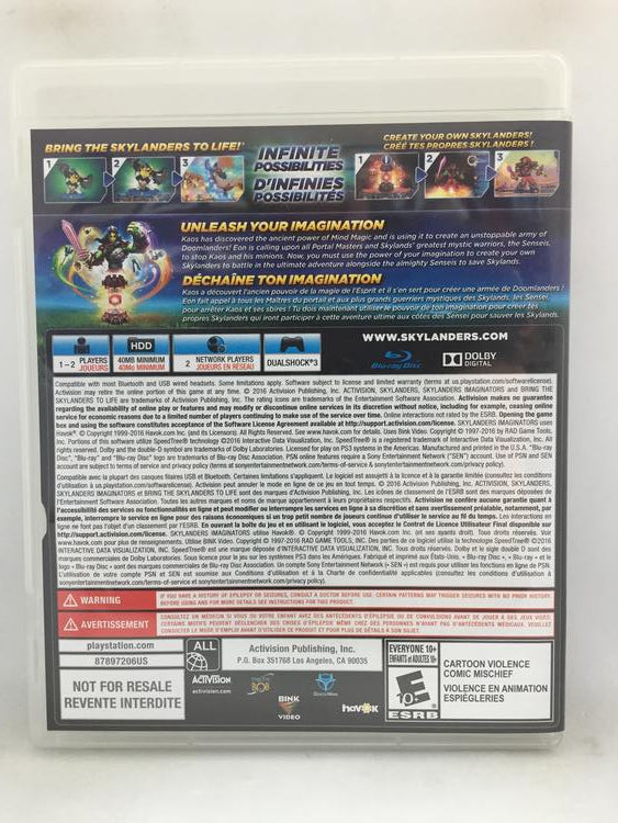 SKYLANDERS IMAGINATORS GAME ONLY (WITH BOX) (usagé)