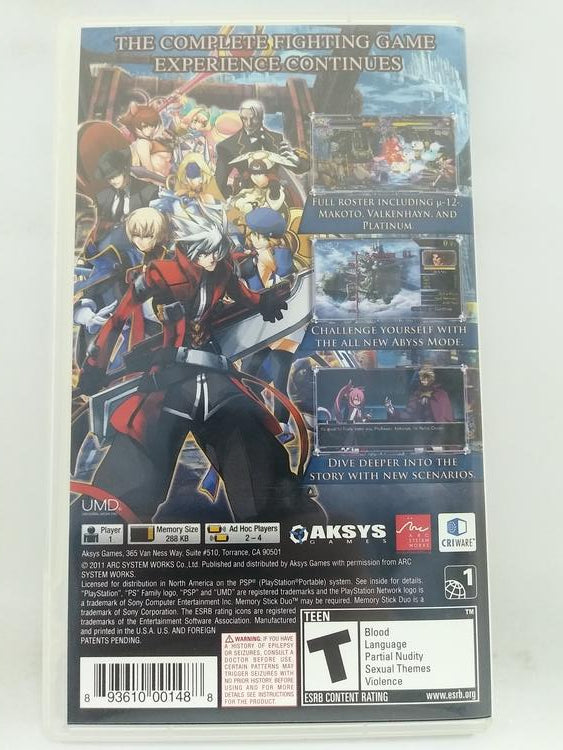 BLAZBLUE CONTINUUM SHIFT II (COMPLETE IN BOX) (usagé)