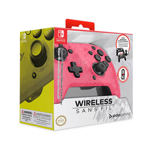 CONTROLLER WIRELESS PINK CAMO FACEOFF (SWITCH) (usagé)