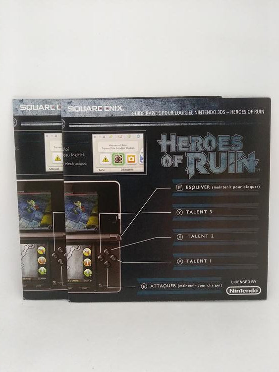 3DS HEROES OF RUIN INSTRUCTION BOOKLET BILINGUAL (usagé)