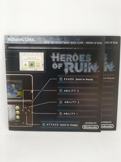 3DS HEROES OF RUIN INSTRUCTION BOOKLET BILINGUAL (usagé)