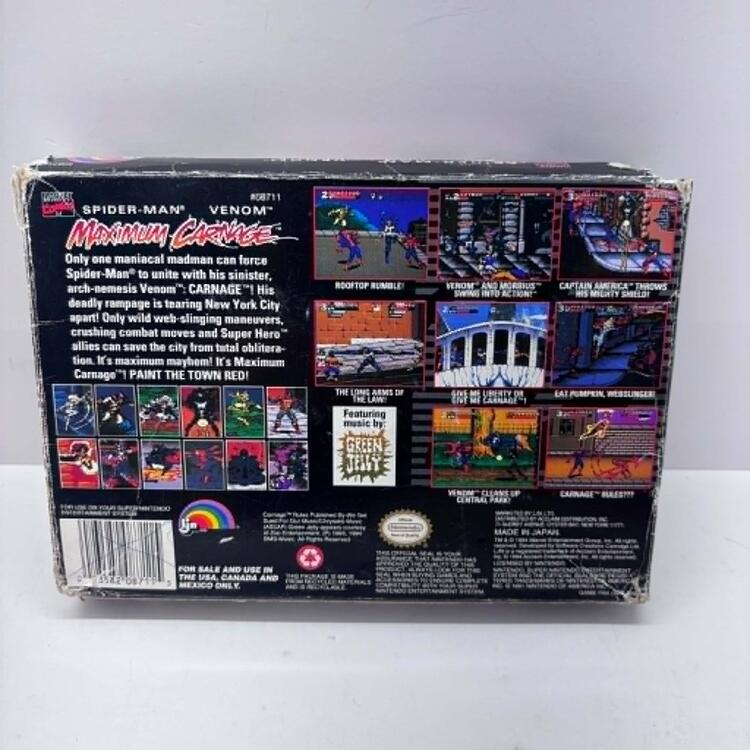 SPIDER-MAN VENOM MAXIMUM CARNAGE RED CARTRIDGE (COMPLETE IN BOX) (usagé)