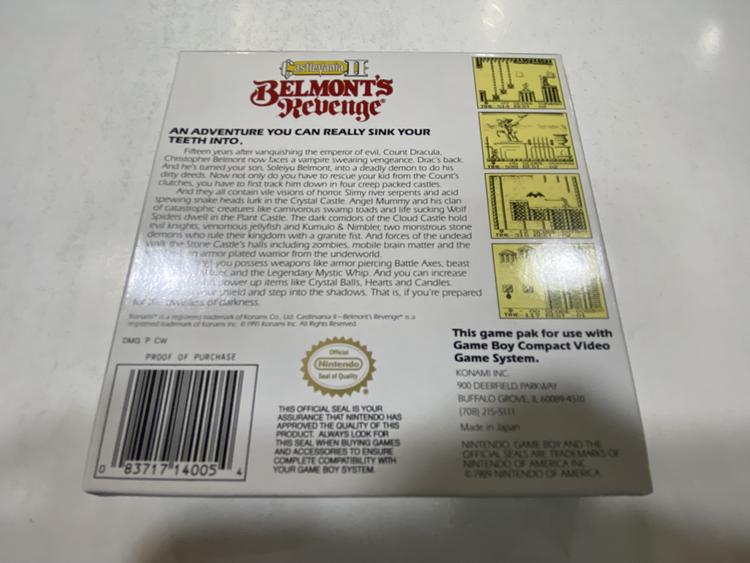 CASTLEVANIA II BELMONT'S REVENGE (COMPLETE IN BOX) (usagé)