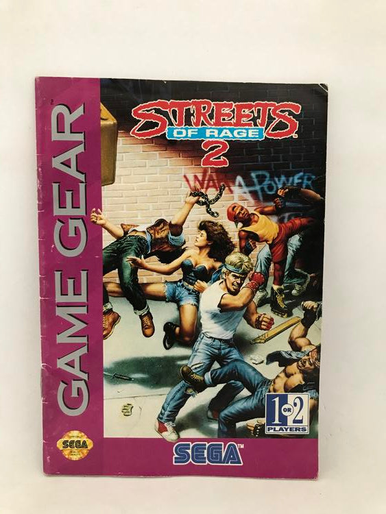 SGG STREETS OF RAGE 2 INSTRUCTION BOOKLET ENGLISH (usagé)