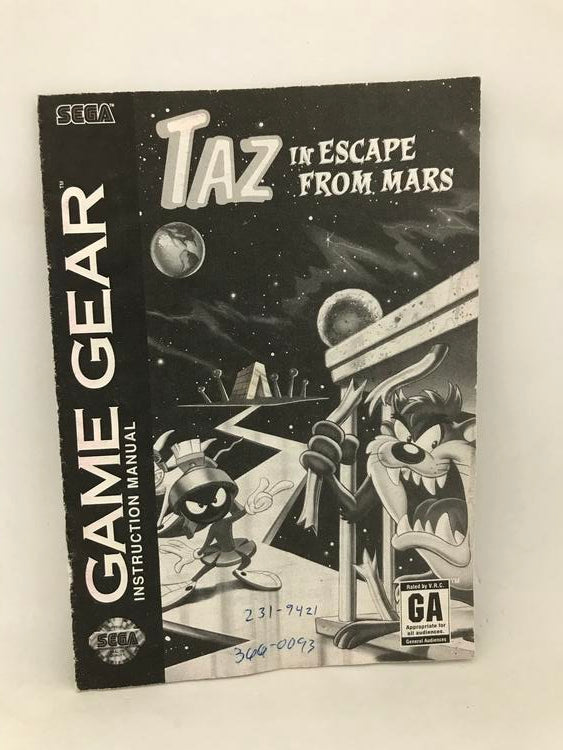 SGG TAZ IN ESCAPE FROM MARS INSTRUCTION BOOKLET ENGLISH (usagé)