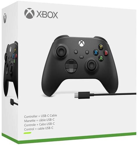 CONTROLLER CARBON BLACK MICROSOFT + CABLE (XBOX SERIES / XBOX ONE) (usagé)