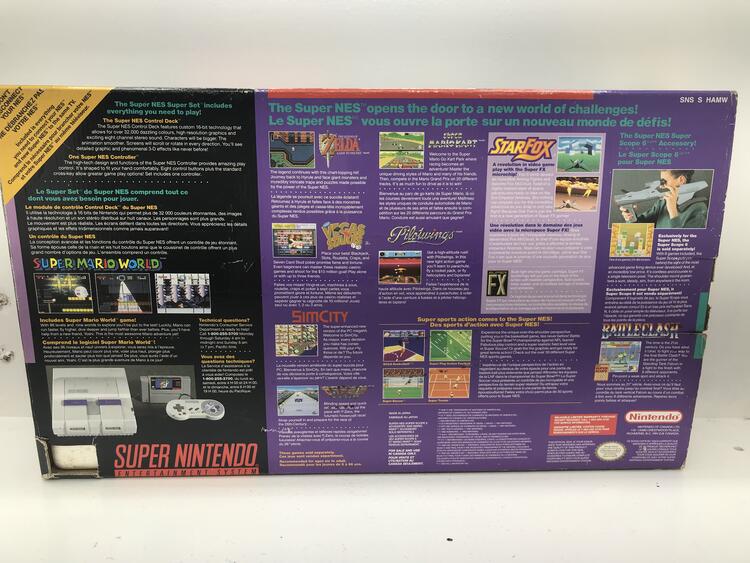 SUPER NINTENDO ENTERTAINMENT SYSTEM SUPER MARIO WORLD EDITION (COMPLETE IN BOX) (usagé)