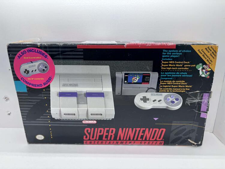 SUPER NINTENDO ENTERTAINMENT SYSTEM SUPER MARIO WORLD EDITION - 1 CONTROLLER (COMPLETE IN BOX / NO INSTALLATION SETUP CARD)