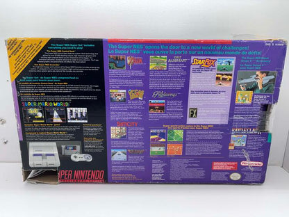 SUPER NINTENDO ENTERTAINMENT SYSTEM SUPER MARIO WORLD EDITION - 1 CONTROLLER (COMPLETE IN BOX / NO INSTALLATION SETUP CARD)