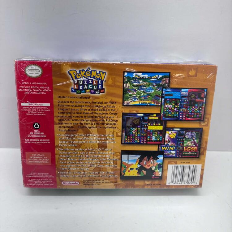 POKEMON PUZZLE LEAGUE (COMPLETE IN BOX W/ ORIGINAL PLASTIC WRAP) (usagé)