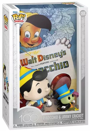 POP MOVIE POSTER PINOCCHIO DISNEY 100TH PINOCCHIO & JIMINY CRICKET 08