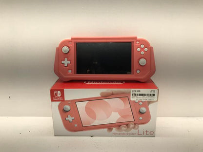 NINTENDO SWITCH LITE CORAL PINK + HARD CASSING (COMPLETE IN BOX)