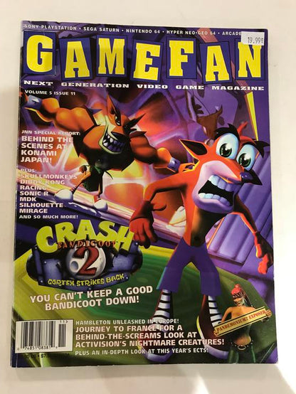 CRASH BANDICOOT 2 GAMEFAN MAGAZINE VOLUME 5 ISSUE 11 (NO POSTER)