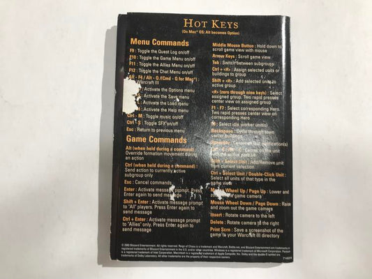 HINT BOOK WARCRAFT III REIGN OF CHAOS GAME MANUAL (usagé)