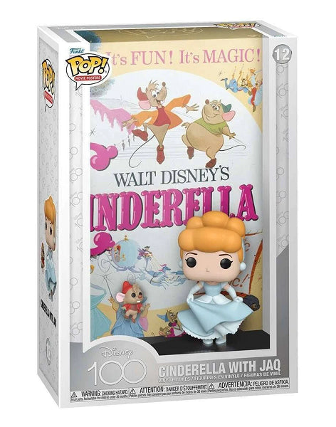 POP MOVIE POSTER DISNEY 100TH CINDERELLA WITH JAQ 12 (usagé)