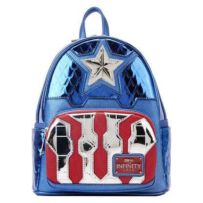 LOUNGEFLY MARVEL SHINE CAPTAIN AMERICA BACKPACK (usagé)