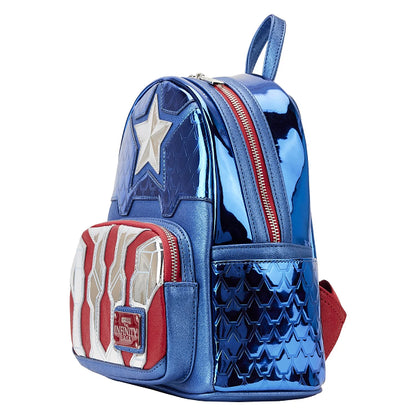 LOUNGEFLY MARVEL SHINE CAPTAIN AMERICA BACKPACK (usagé)