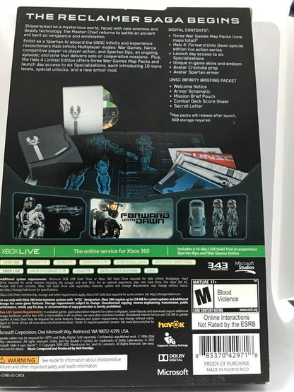 HALO 4 LIMITED COLLECTOR'S EDITION (COMPLETE IN BOX / MISSING MISSION BRIEFING CARD) (usagé)