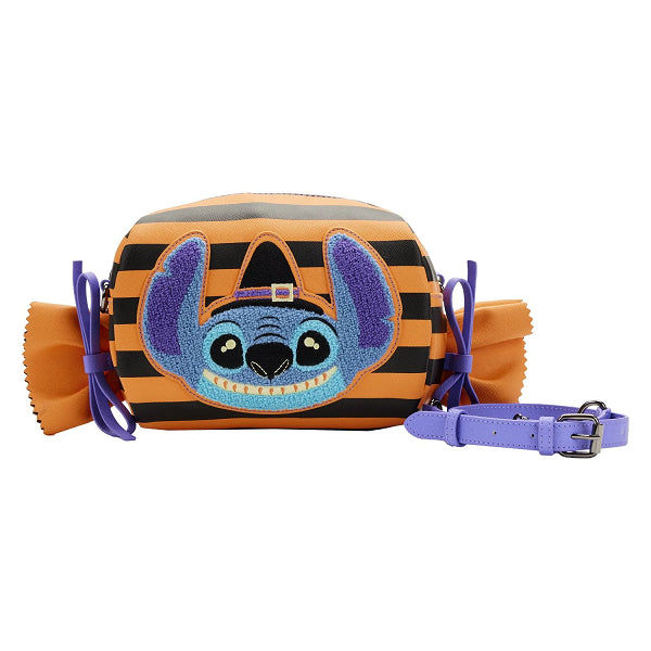 LOUNGEFLY DISNEY LILO AND STITCH HALLOWEEN CANDY WRAPPER CROSSBODY BAG (usagé)