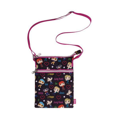 FUNKO POP BTS BAND WITH HEARTS PASSPORT CROSSBODY BAG (usagé)