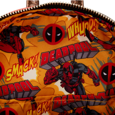 LOUNGEFLY MARVEL DEADPOOL METALLIC COSPLAY BACKPACK (usagé)