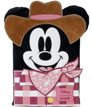 LOUNGEFLY DISNEY MICKEY WESTERN PLUSH JOURNAL (usagé)