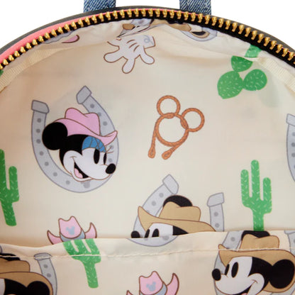 LOUNGEFLY DISNEY MICKEY WESTERN BACKPACK (usagé)