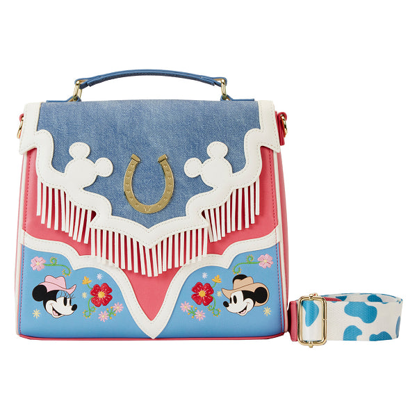 LOUNGEFLY DISNEY MICKEY & MINNIE WESTERN CROSSBODY (usagé)