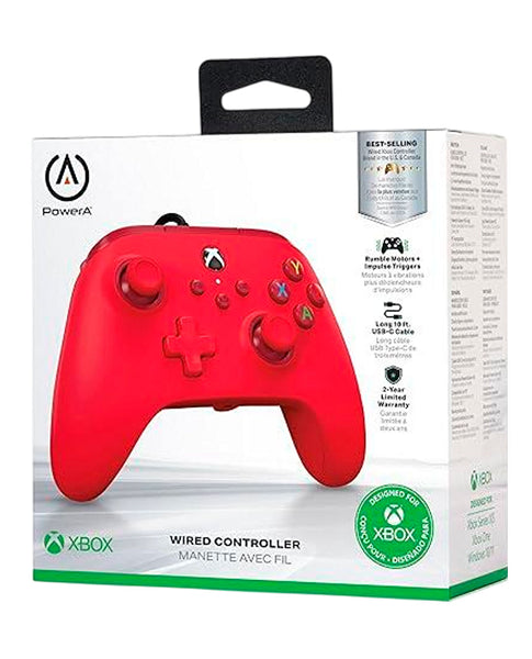 CONTROLLER WIRED RED POWERA (XBOX SERIES / XBOX ONE / PC) (usagé)