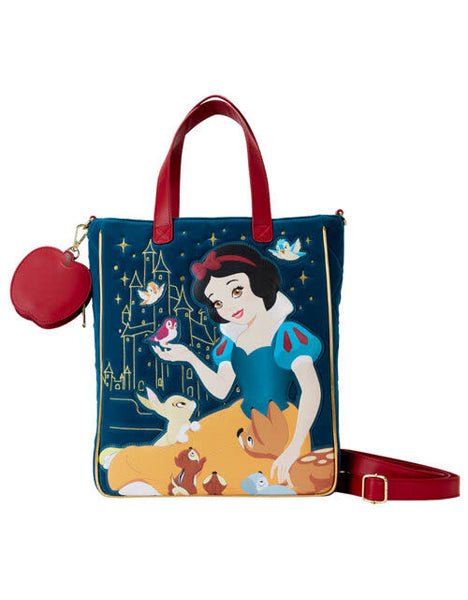 LOUNGEFLY DISNEY SNOW WHITE QUILT VELVET TOTE BAG