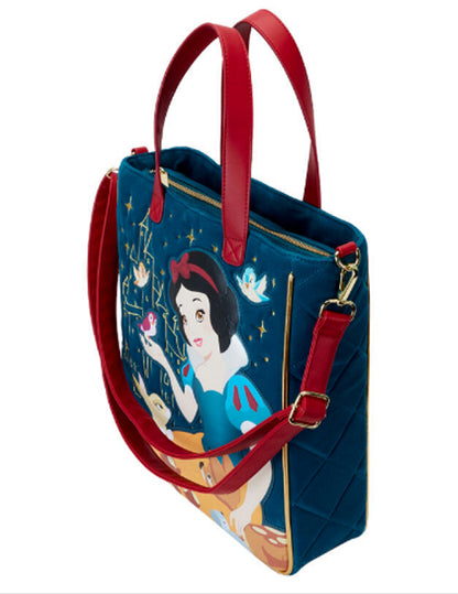 LOUNGEFLY DISNEY SNOW WHITE QUILT VELVET TOTE BAG