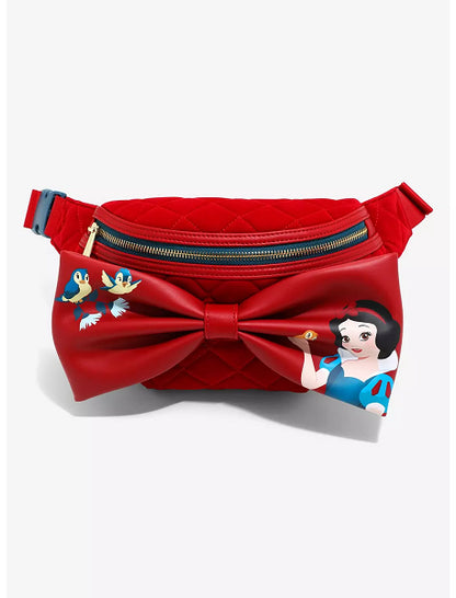 LOUNGEFLY DISNEY SNOW WHITE BOW VELVET FANNY PACK (usagé)
