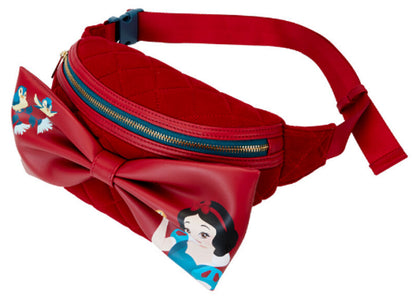 LOUNGEFLY DISNEY SNOW WHITE BOW VELVET FANNY PACK