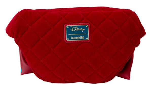 LOUNGEFLY DISNEY SNOW WHITE BOW VELVET FANNY PACK (usagé)