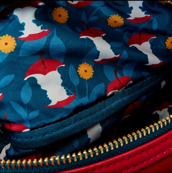 LOUNGEFLY DISNEY SNOW WHITE BOW VELVET FANNY PACK (usagé)
