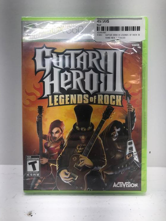 GUITAR HERO III LEGENDS OF ROCK (BRAND NEW / SEALED) (usagé)