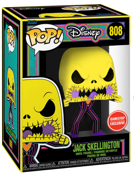 POP THE NIGHTMARE BEFORE CHRISTMAS JACK SKELLINGTON 808 BLACK LIGHT