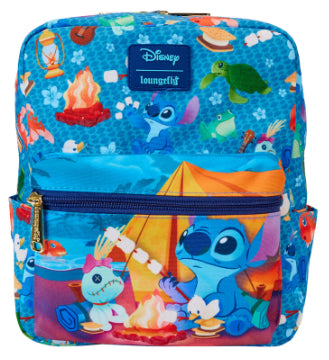 LOUNGEFLY DISNEY STITCH CAMPING CUTIES NYLON BACKPACK