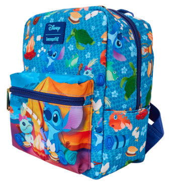 LOUNGEFLY DISNEY STITCH CAMPING CUTIES NYLON BACKPACK
