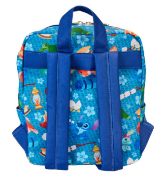 LOUNGEFLY DISNEY STITCH CAMPING CUTIES NYLON BACKPACK (usagé)