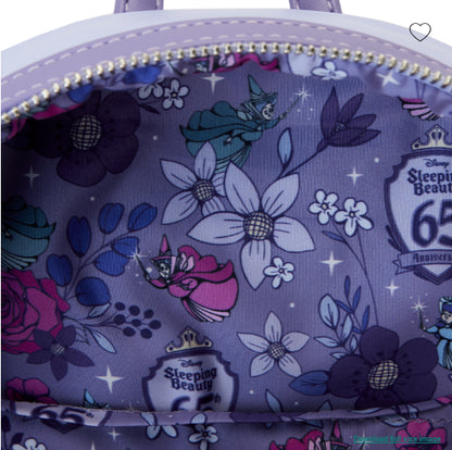LOUNGEFLY DISNEY SLEEPING BEAUTY 65TH ANNIVERSARY BACKPACK (usagé)