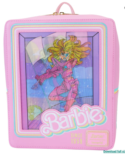 LOUNGEFLY BARBIE DOLL TRIPLE LENTICULAR BACKPACK (usagé)