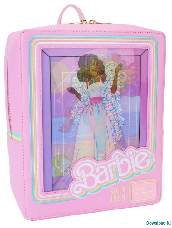 LOUNGEFLY BARBIE DOLL TRIPLE LENTICULAR BACKPACK (usagé)