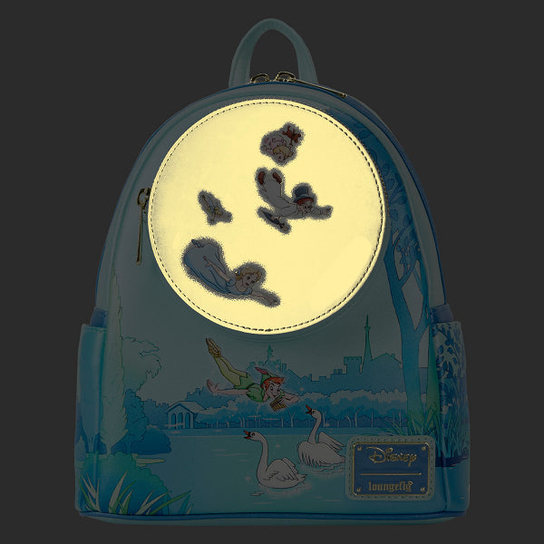 LOUNGEFLY DISNEY PETER PAN YOU CAN FLY MINI BACKPACK GLOWS IN THE DARK (usagé)