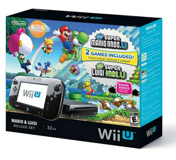 NINTENDO WIIU BLACK DELUXE MARIO & LUIGI EDITION
