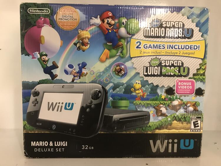 NINTENDO WIIU BLACK DELUXE MARIO & LUIGI EDITION