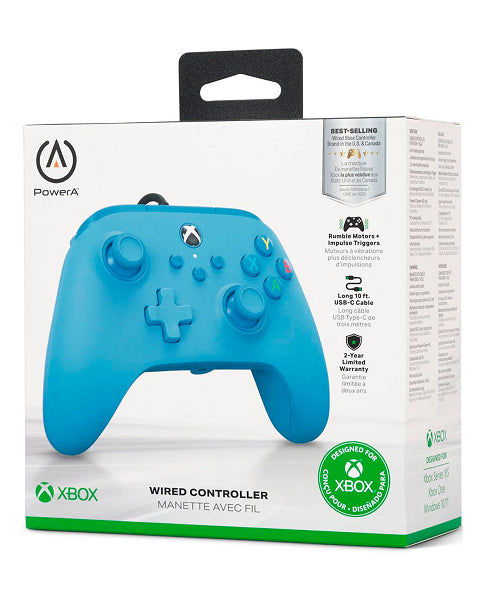 CONTROLLER WIRED BLUE POWERA (XBOX SERIES / XBOX ONE / PC) (usagé)